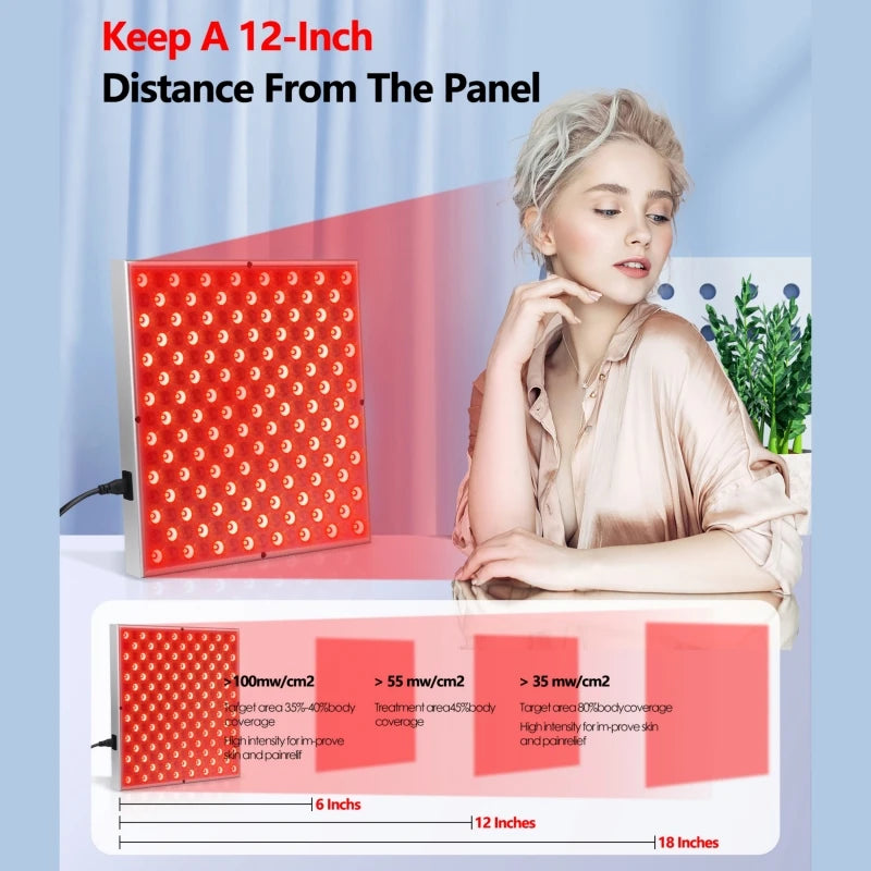 LED Red Light Therapy Panel Lamp for Facial Anti Aging