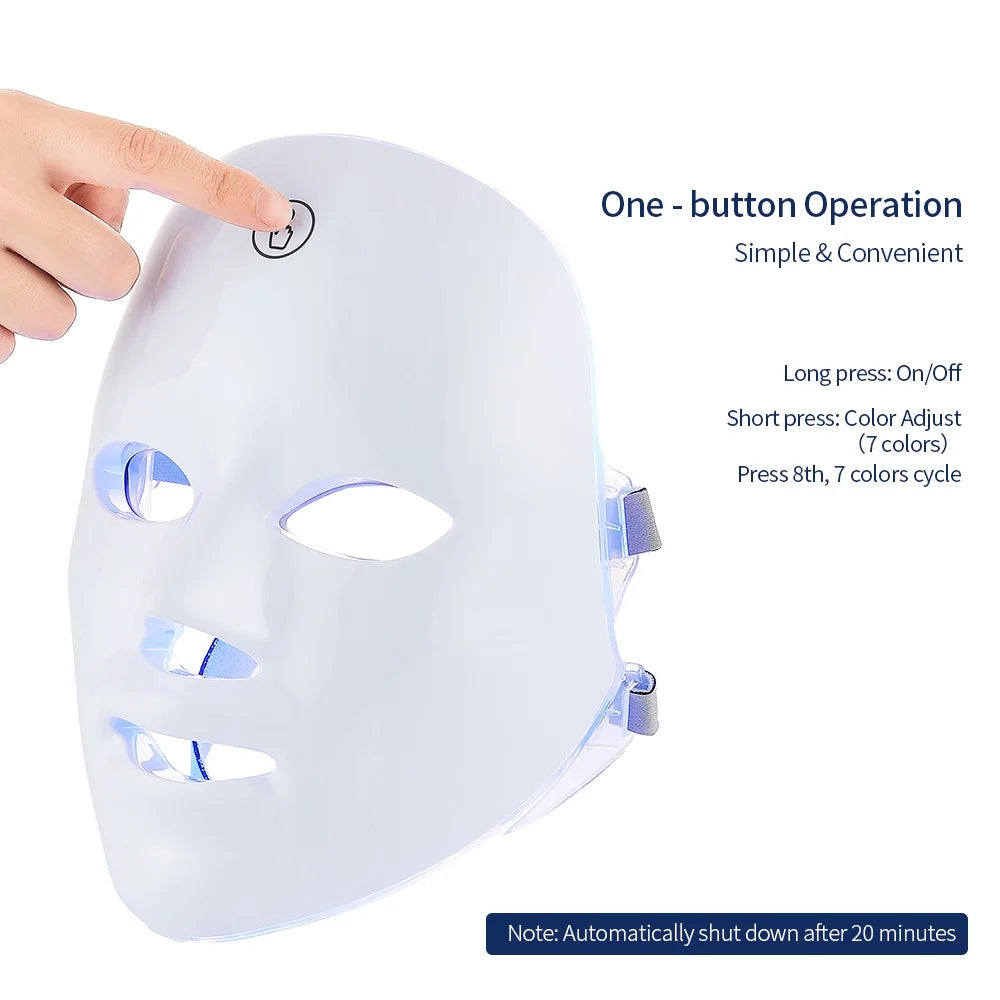 7 Color Led Facial Therapy Mask For Anti-aging