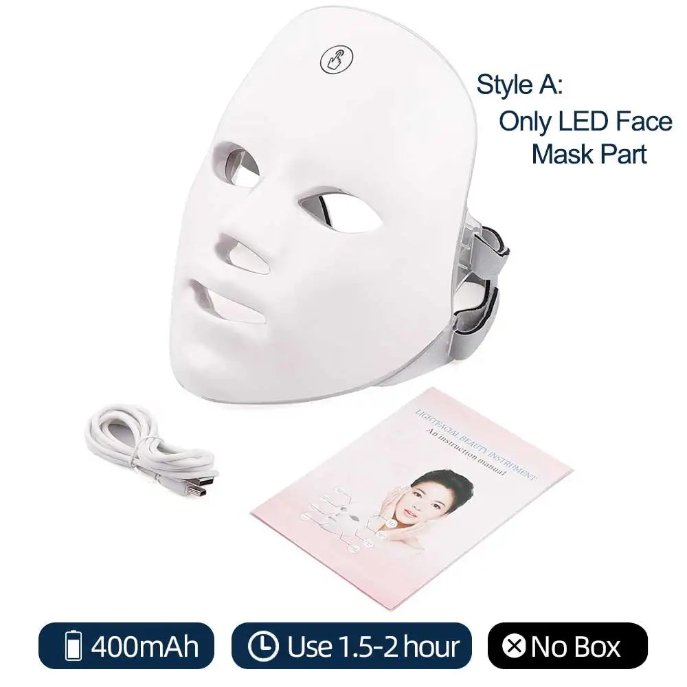 7 Color Led Facial Therapy Mask For Anti-aging